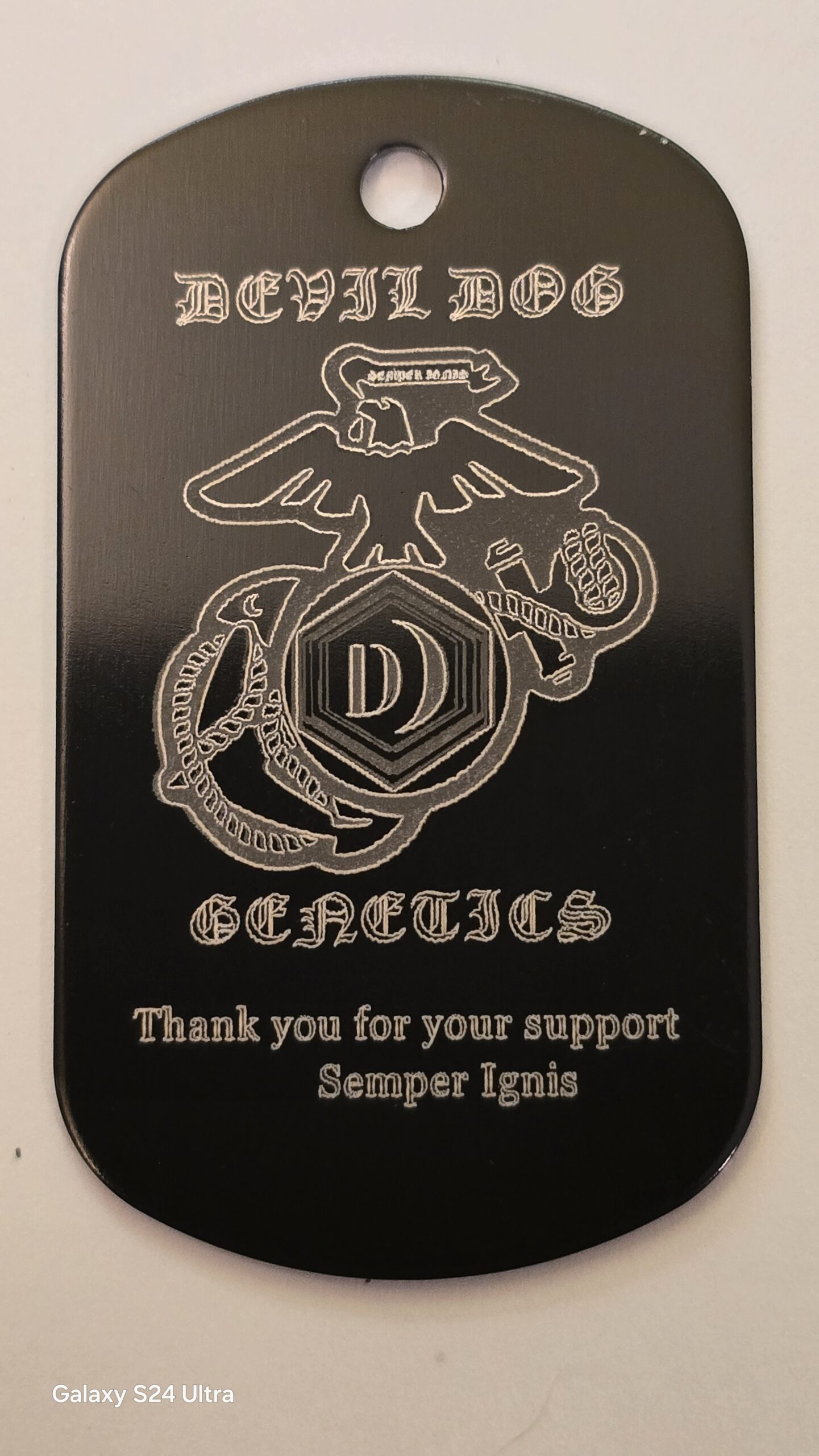 Devil Dog Genetics dog tag